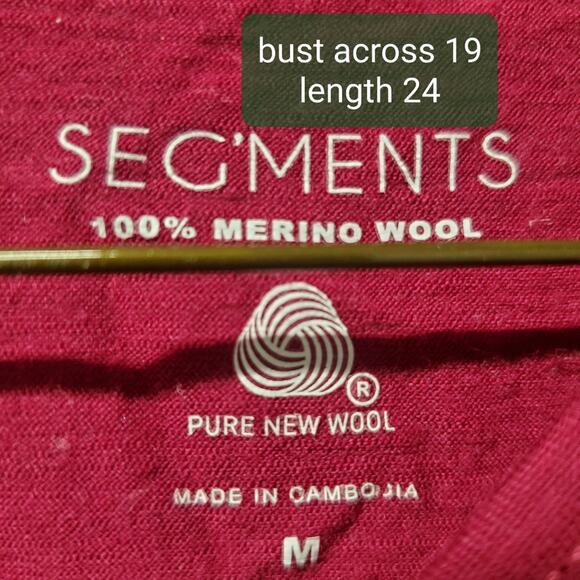 Seg'ments Merino Wool long sleeve tee base layer M Medium - Picture 4 of 4